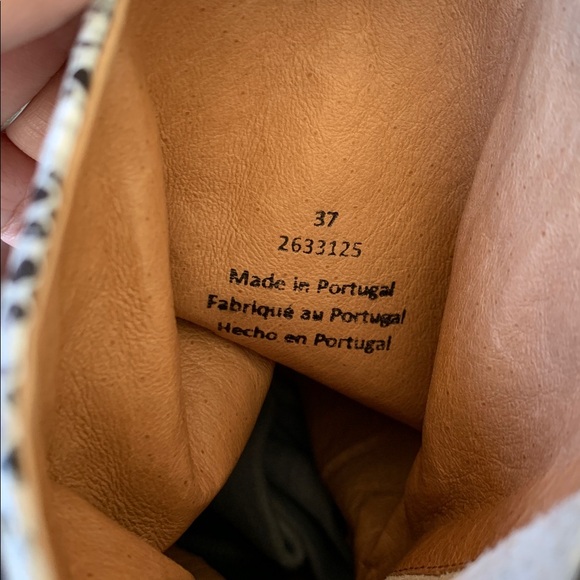 Free People Elle Block Heel Boots White Snake Effect Slouch Leather Size 37 - Picture 5 of 6